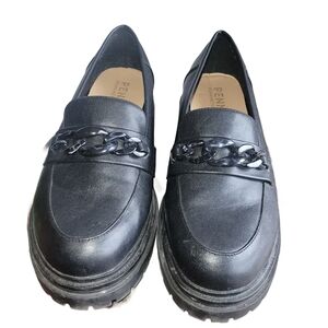 Penningtons Black Extra Wide Width Faux Leather Loafers 11WW